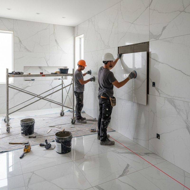 Marble Tile Floor Installation